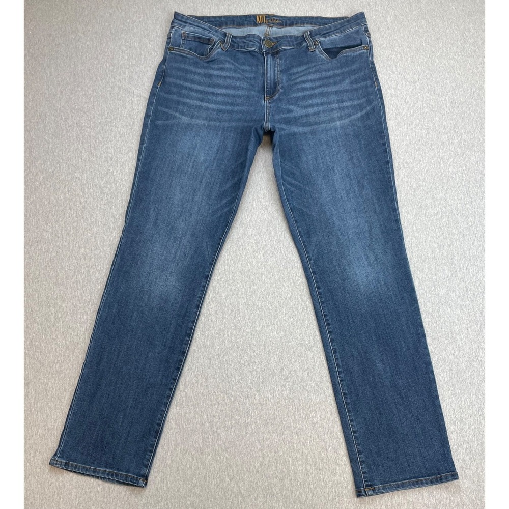 Kut From The Kloth‎ Jeans Womens 14 Blue Cotton Blend Stretch Straight Mid-Rise